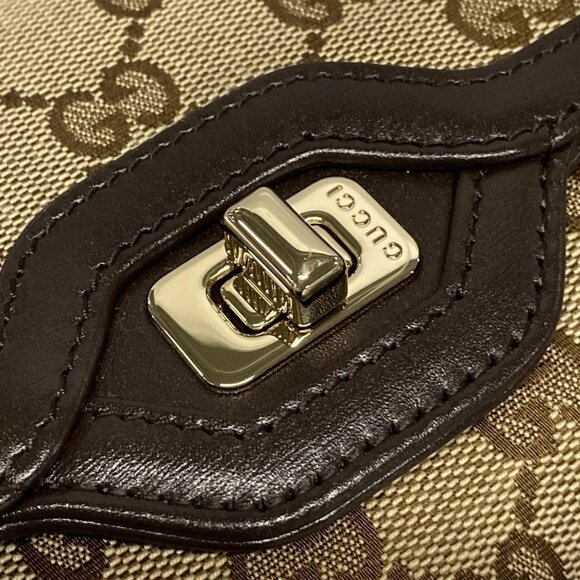 Auth GUCCI GG pattern, Shelly (web) 786027 Dark Brown Beige Multi Jacquard - Picture 12 of 16